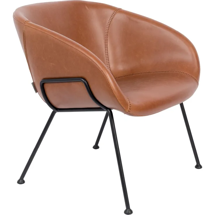 Zuiver Lounge Sessel FESTON Kunstleder Braun 70,5x65,5x72 cm