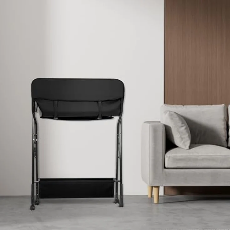Wickeltisch - höhenverstellbare Wickelkommode für Unterwegs, hochwertige Stoffqualität, Klappwickeltisch mit Rollen und Stauraum, Reisewickelkommode Mit Rollen-86 * 62 * 96 cm-schwarz – Bild 9