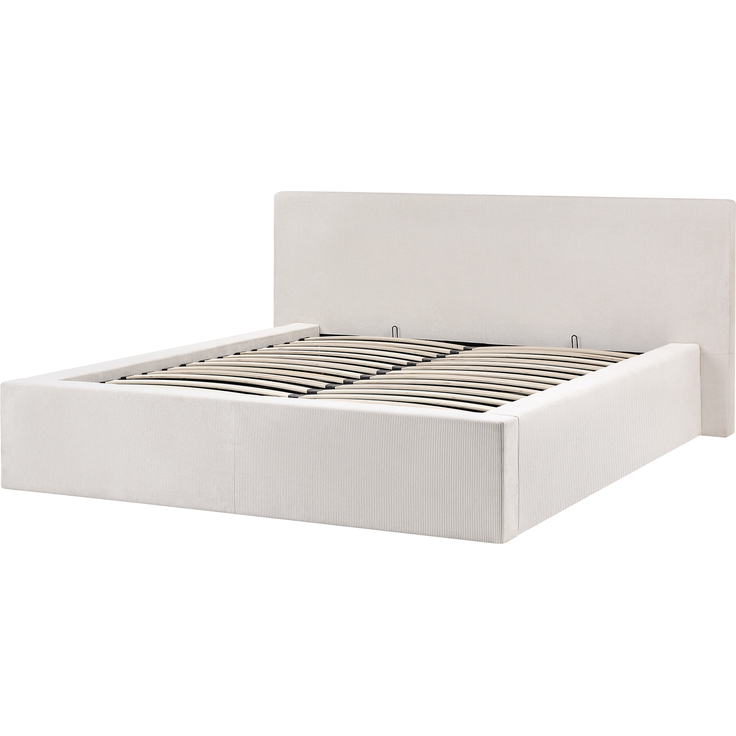 Bett mit Stauraum Cord LILLEBONNE 160 x 200 cm Hellbeige – Bild 5
