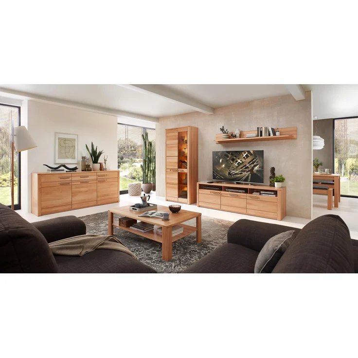 Wohnwand NATURE ONE FF81 - 3-teilig - Front Kernbuche Massivholz – Bild 3
