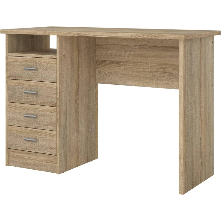 Dmora - Schreibtisch Rachel, Mehrzweckschreibtisch, B?rotisch f?r PC, Eckschreibtisch, 110x49 h76 cm, Eiche – Bild 8