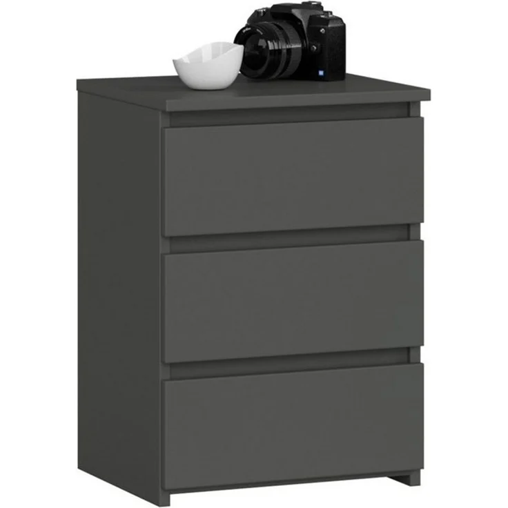 Home Collective Kommode 40 cm breit Holz Highboard Sideboard für Flur Schlafzimmer Wohnzimmer (Mehrzweckschrank Schrank schmal Kommode Schlafzimmer mit Schubladen), Kinderzimmer Organizer, 57 cm hoch mit 3 Schubladen graphit – Bild 4