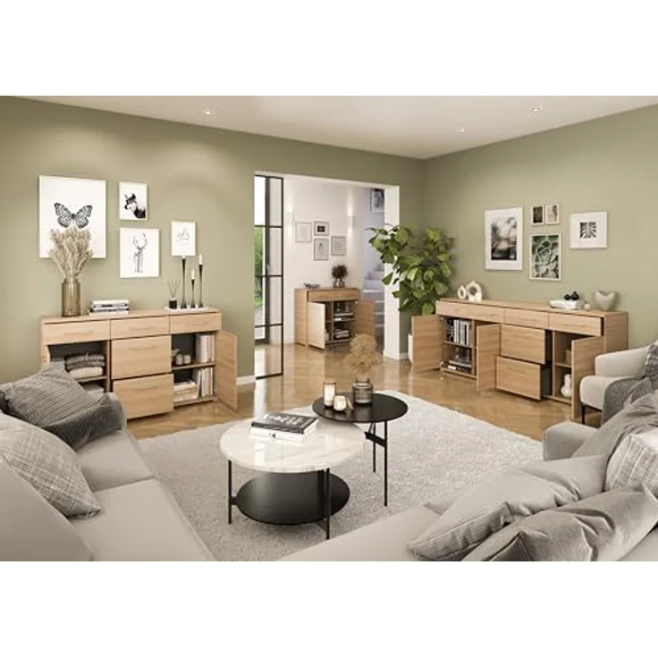Germania Sideboard 3779-653 GW-Predore, in Lindberg-Eiche, mit DREI Türen und sechs Schubkästen,192 x 87 x 40 cm (BxHxT) – Bild 6