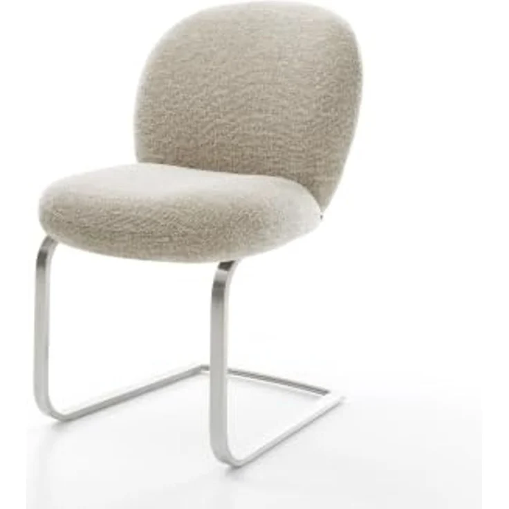 Freischwinger Nube-Flex Webstoff Soft Beige Freischwinger flach Edelstahl Taschenfederkern – Bild 3