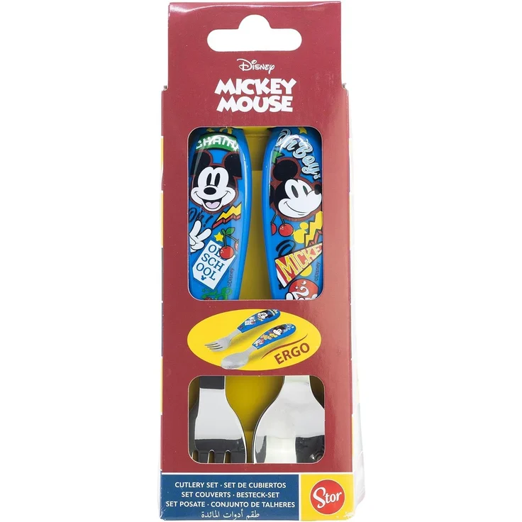 Disney Mickey Mouse Kinderbesteck Set 2-teilig – Löffel & Gabel mit Motivgriffen – Bild 2