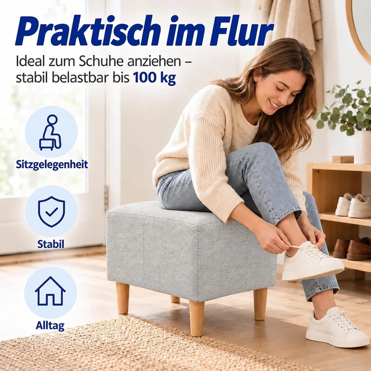 Relaxdays Fußhocker gepolstert – Bild 5