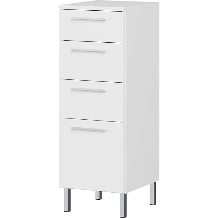 Germania Unterschrank 8297-84 GW-Arvada, in weiß, mit Vier Schubkästen, 30 x 86 x 35 cm (BxHxT)