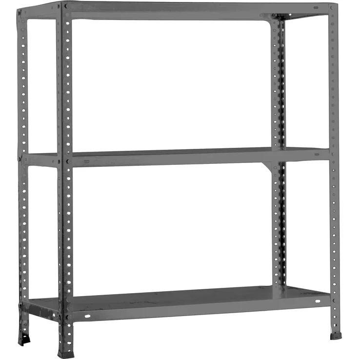 Simon Rack Metallregale, 1000 x 800 x 500 mm, 3 Metallböden, 100 kg Biegepunkt, Lagerregal, Grau - Comfort – Bild 1