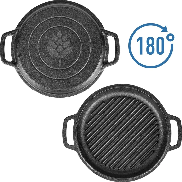 Browin 330527 Gusseisentopf mit Pfanne, 3,5 L / Schmortopf mit Grillpfanne – Bild 6