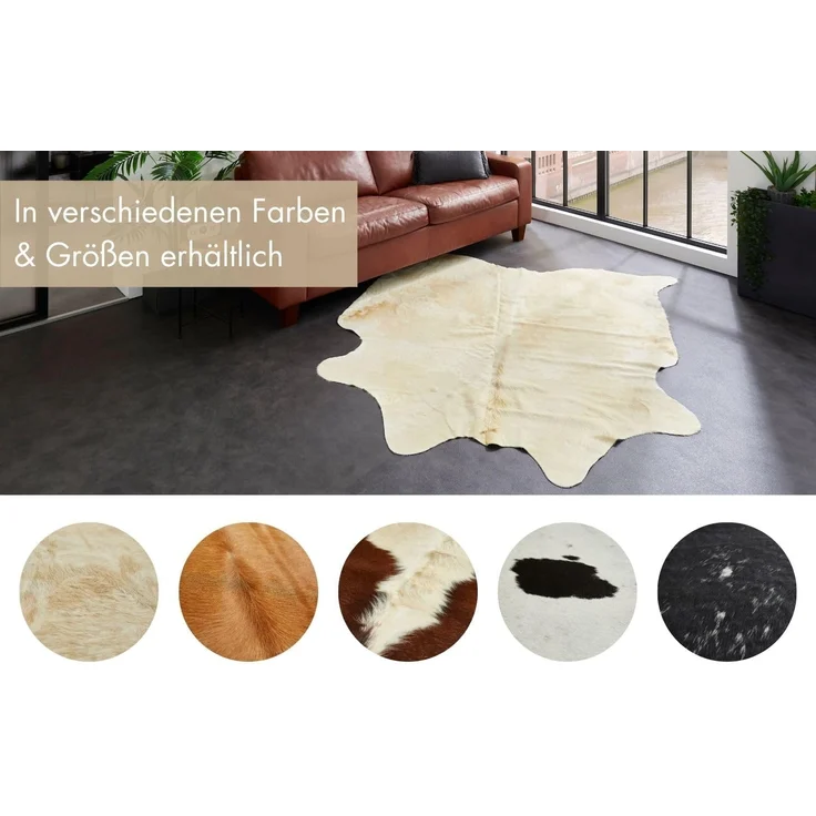 LUXOR living Fellteppich Rinderfell, fellförmig, Höhe: 2 mm, echtes Rinderfell, Naturprodukt - daher ist jedes Fell ein Einzelstück – Bild 6