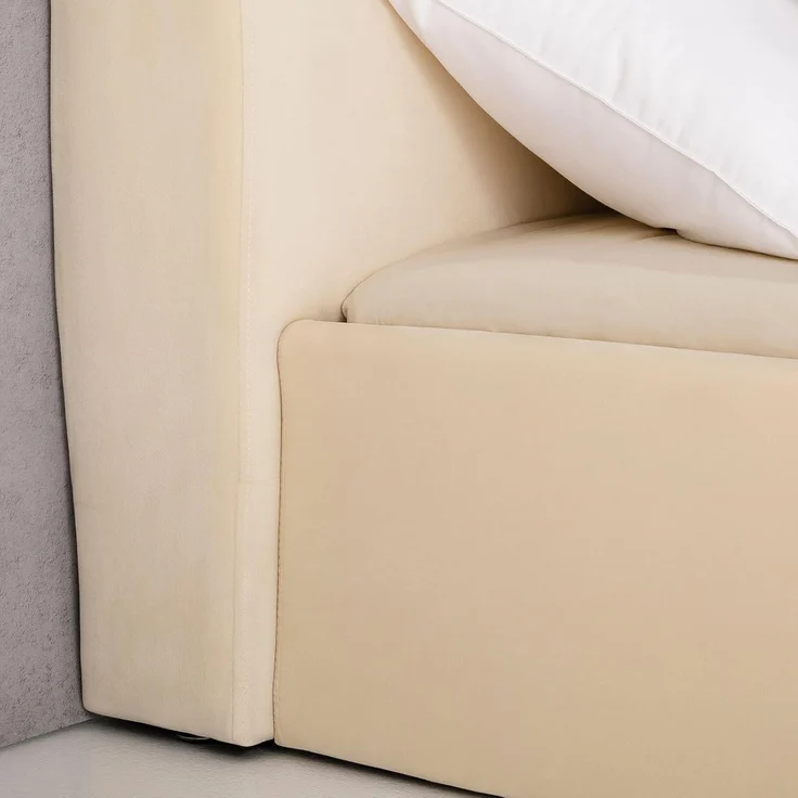 IDIMEX Polsterbett DREAM, Doppelbett 180x200 cm inkl. Lattenrost mit Samt Stoffbezug cremeweiß – Bild 5