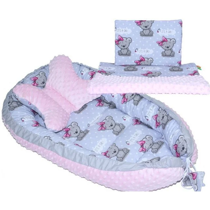 Primawela Bettnestchen Baby MINKY Nestchen Kokon Kuschelnest Kissen Decke Schmetterlingkissen – Bild 2