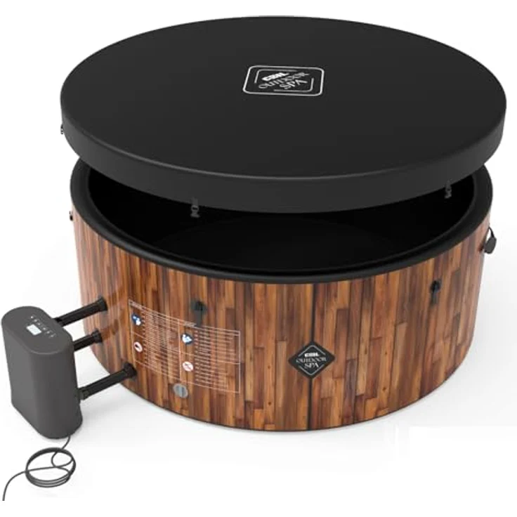 COIL COIL Whirlpool SPA Aufblasbar, Hydromassagebadewanne für 6 Personen, 175 cm, TEAK, In- & Outdoor, 138 Luftdüsen, 1500 W Heizung – Bild 8