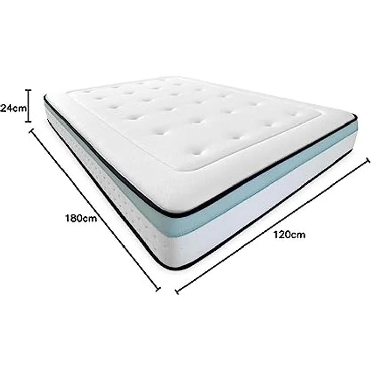 DUÉRMETE ONLINE Viskoelastische Bio Max Matratze mit Viscogel, fest und bequem, milbendicht und hypoallergen, Weiß, 120x180 cm – Bild 2