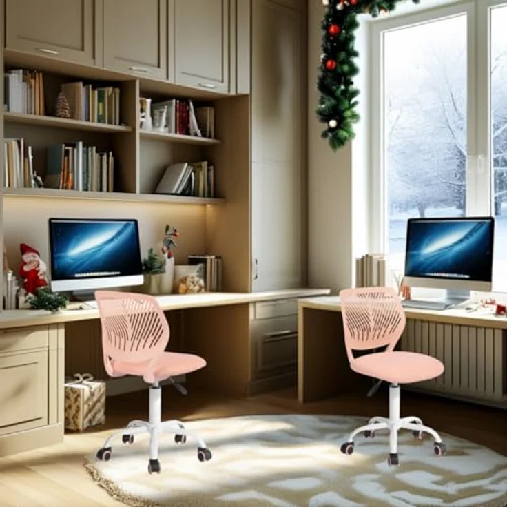 FurnitureR 2X Höhenverstellbarer Drehstuhl - Ergonomischer Schreibtischstuhl für Kinder/Jugendliche, Drehbarer Bürostuhl mit Rollen für Homeoffice & Kinderzimmer – Bild 4