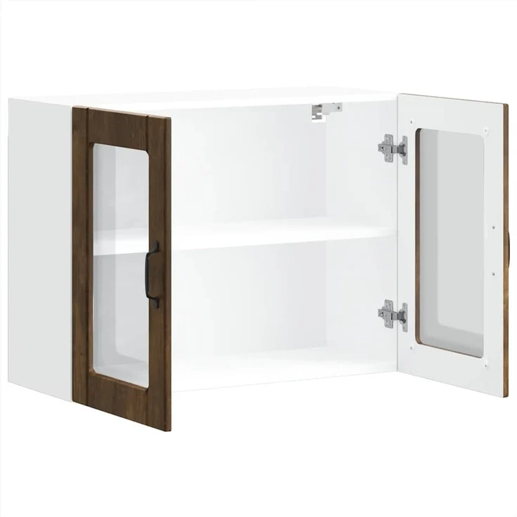 vidaXL Küchen-Hängeschrank mit Glastür Lucca Räuchereiche Holzwerkstoff 853852 – Bild 6