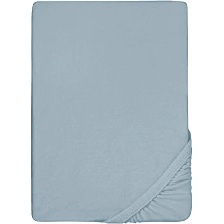 biberna Frottee-Stretch-Spannbetttuch 0012344, taubenblau, 1x 140x200 cm - 160x200 cm – Bild 2