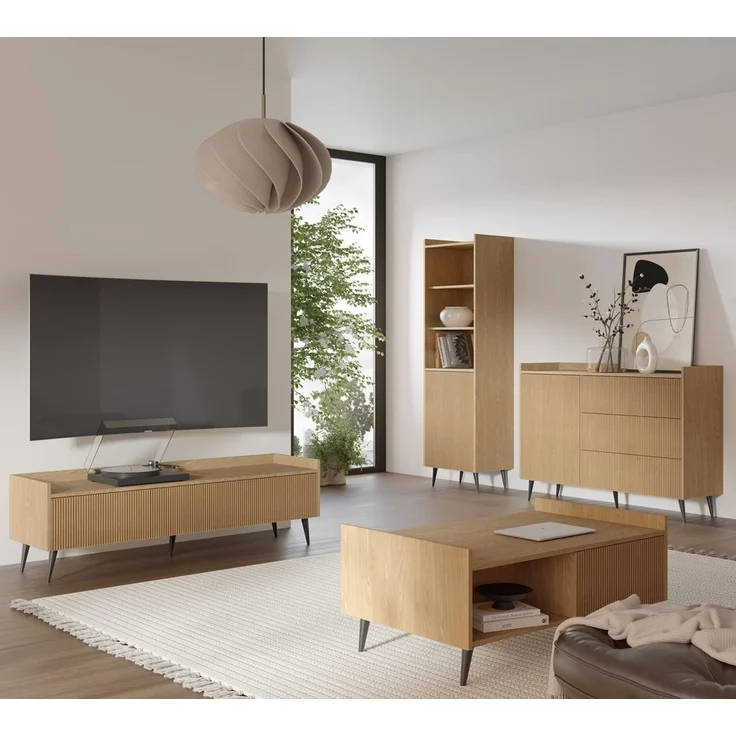 Compleo Schubkastenkommode mit 3 Schubladen, Japandi design, Sideboard modern MODE – Bild 4