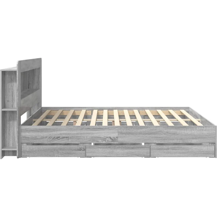 vidaXL Bettgestell mit Stauraum und Kopfteil Sonoma-Grau 180 x 200 cm 3434066 – Bild 5