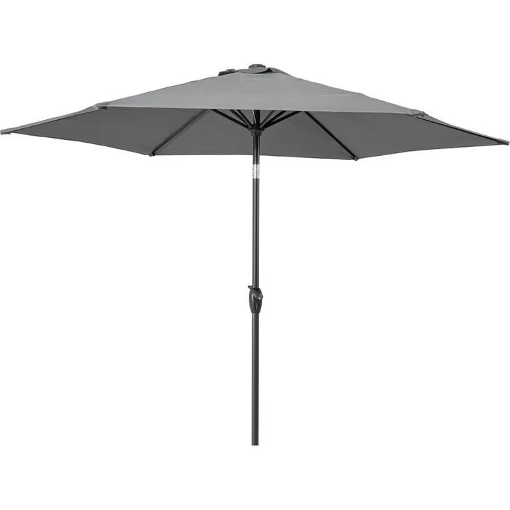 Sonnenschirm Kalife aus Aluminium, neigbar und winddicht, rund, dunkelgrau, Ø 270 cm