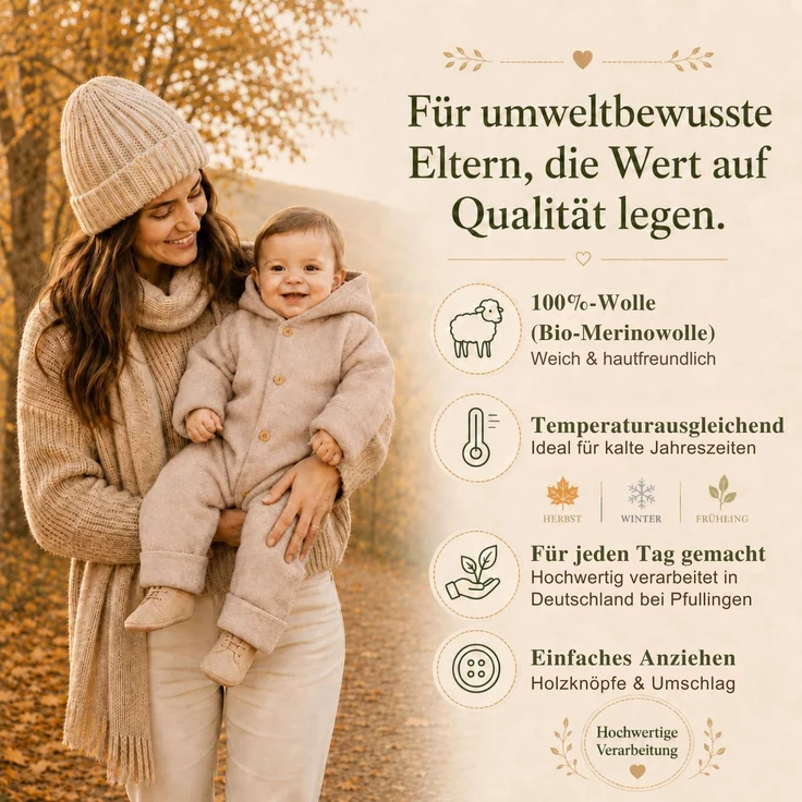 Engel Baby-Overall mit Kapuze, Holzknöpfen und Umschlag TOP – Bild 5