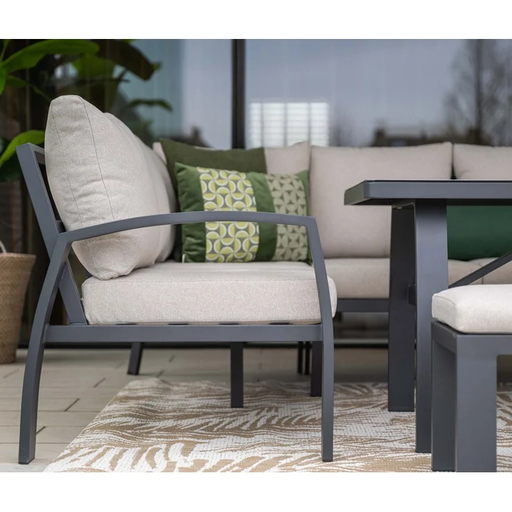 Garden Impressions Vasano Lounge-Dining Set 4-tlg. – wetterfeste Gartenlounge mit Dining-Tisch & Aluminiumrahmen – Bild 4