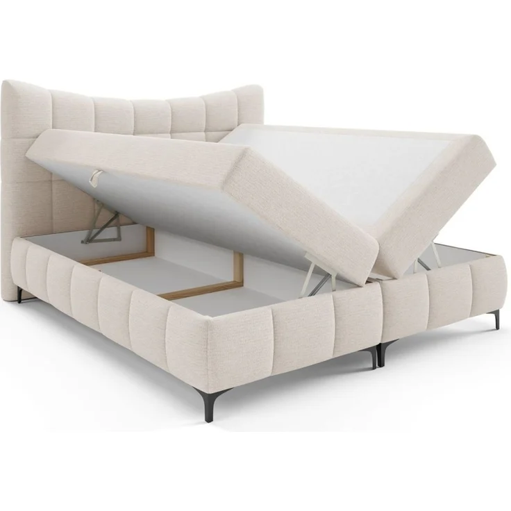 Boxspringbett Schlafzimmerbett CHARLES PREMIUM 140x200cm Stoff Freya Sky – Bild 2