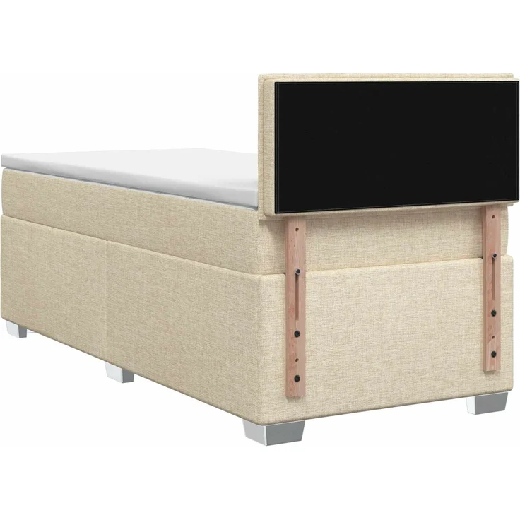 vidaXL Boxspringbett mit Matratze und LED Creme 90 x 200 cm Stoff 3451852 – Bild 9