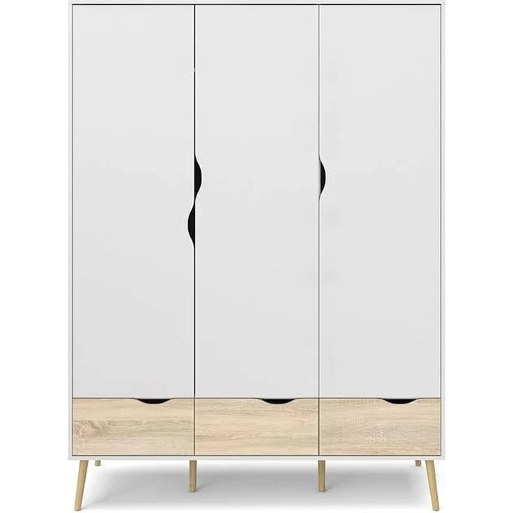 Kleiderschrank, Farbe Weiß, 147,2 x 200,1 x 58,1 cm – Bild 4