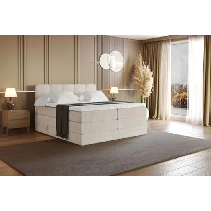 ALTDECOR Boxspringbett LIRO KING (Multipocket-Matratze H4, H3 Matratze Bonellfederung, Topper, Kopfteil) – Bild 6