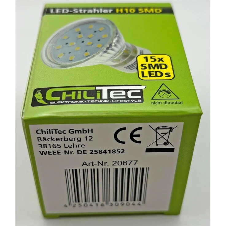 LED Strahler GU10 "H10 SMD" 15 SMD LEDs3000k, 50lm, 120°, 230V/0,8W, warmweiß – Bild 5