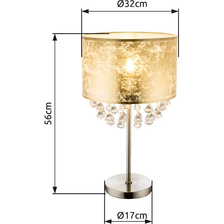 Kristalllampe, Blattgold, Nickel matt, 1x E27 – Bild 9