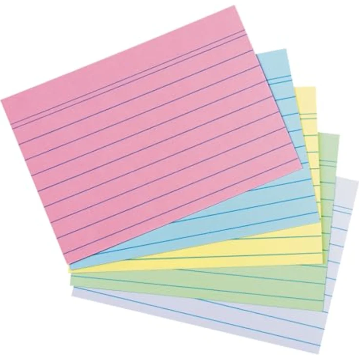 Herlitz Karteikarte A6 liniert farbig sortiert 4 Farben plus weiß Blauer Engel 200er Mehrfarbig A6 Liniertes Papier 180 g/m² 200 Stück(e) – Bild 2