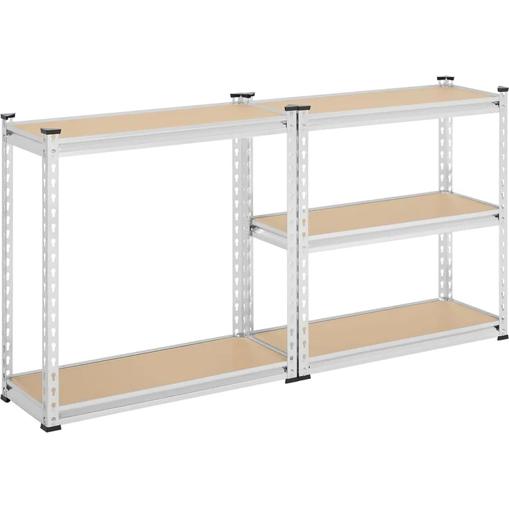 Yaheetech 5-stufiges Lagerregal Schwerlastregal mit verstellbaren Regalböden 75 x 30 x 153 cm Kellerregal Standregal Steckregal je Fach bis 175kg belastbar, Silbern – Bild 6