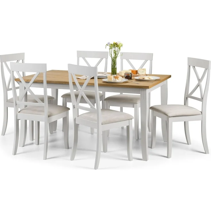 Julian Bowen Set of 2 Davenport Dining Chairs, Oak & Elephant Grey – Bild 9