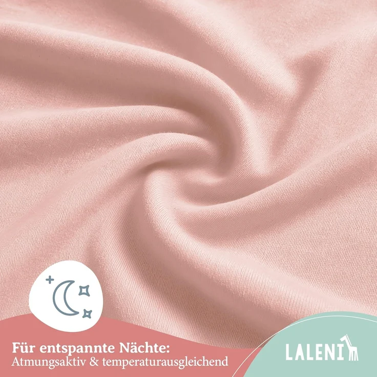 Laleni Jersey Spannbettlaken 80x160 cm Babybett - Oeko-TEX zertifiziertes Hausbett Spannbettlaken - Kinder Hausbett Bezug aus 100% Baumwolle - Spannbettlaken Hausbett - für Moseskorb Baby in Rosa – Bild 5