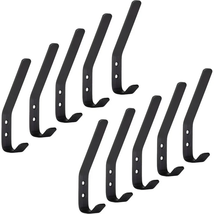 SO-TECH® Garderobenhaken ALBA echt Edelstahl schwarz matt (10 St), groß (142 x 20 mm) – Bild 5