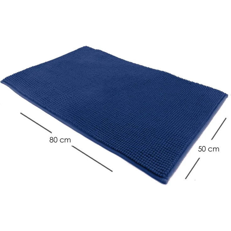 heimtexland Badematte Badvorleger Chenille Badteppich Duschvorleger, rutschhemmend beschichtet, Fußbodenheizung geeignet, schnell trocknend, strapazierfähig, fußbodenheizungsgeeignet, rutschfest, saugstark, Polyester, rechteckig, 50x80 cm, Hochflor, su... – Bild 2