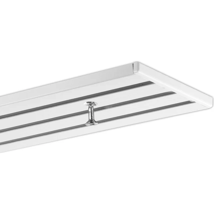 Gardineum Gardinenschiene Flächenvorhangschiene, 4-läufig, vorgebohrt, ab 2 m mittig geteilt, 4-läufig, Deckenmontage – Bild 1