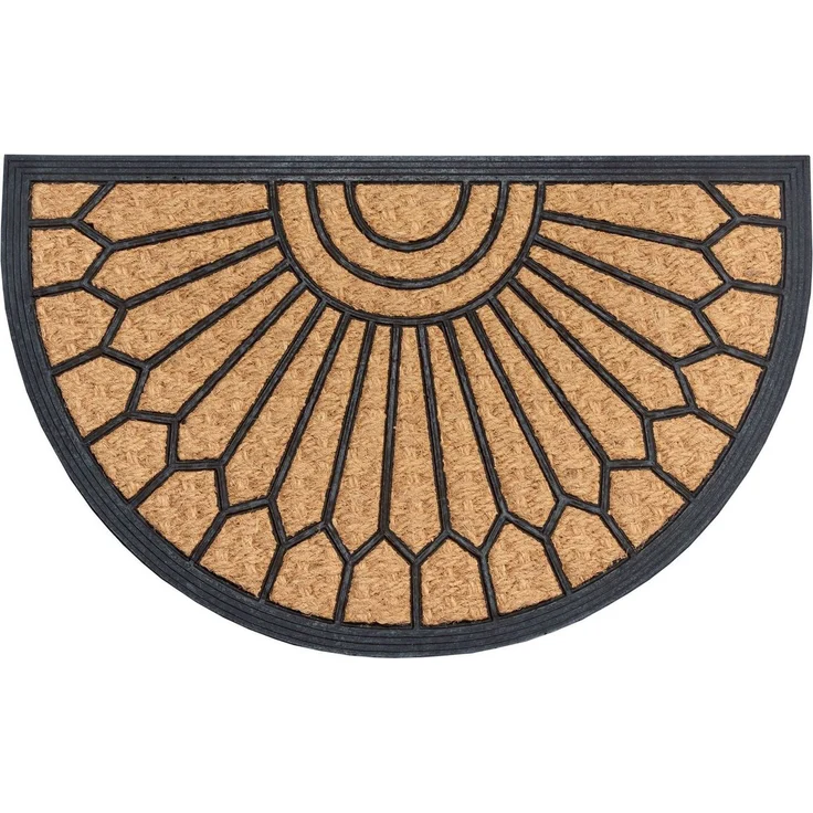 HANSE Home Fußmatte Mix Mats Gummi-Kokos Halbrund Geometric Ornament, Türmatte, halbrund, Höhe: 15 mm, Kokos, Gummi, Schmutzfangmatte, Outdoor, Rutschfest, Innen, Kokosmatte – Bild 2