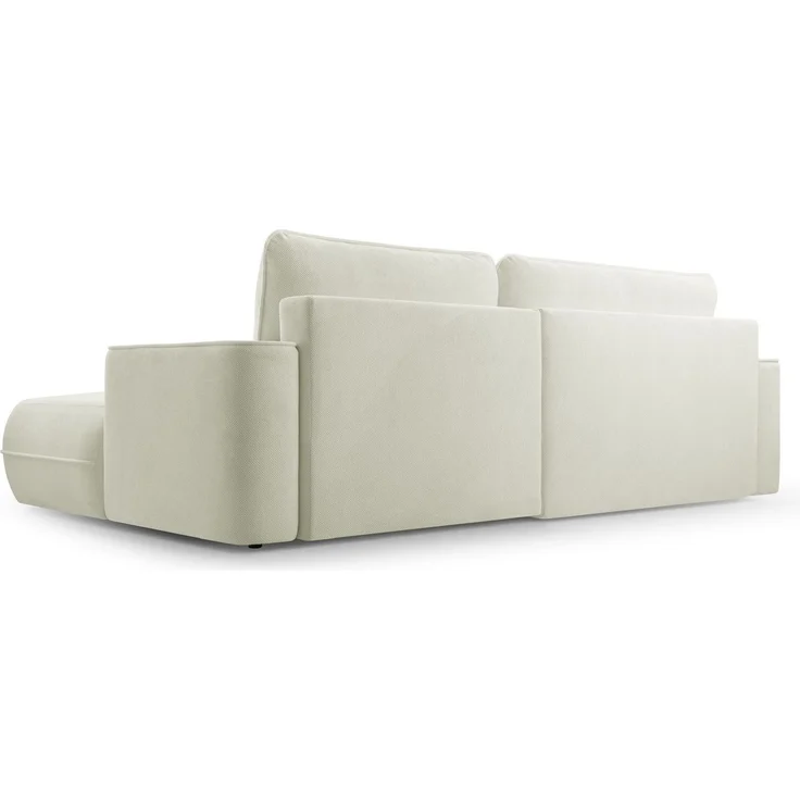 Selsey 'Fuerro' Ecksofa mit Schlaffunktion, Bettkasten, Ottomane links,Strukturstoff wasserabweisend, Weiß – Bild 7