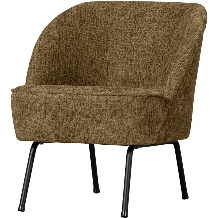 Sessel Vogue aus Struktursamt, Brass