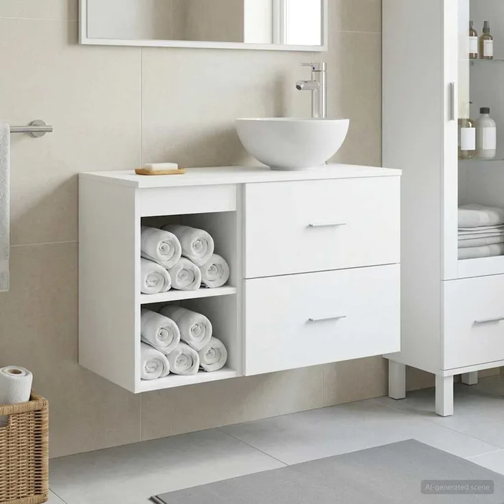 vidaXL Badezimmerschrank-Set 2 stk. Weiß 79,5 x 35 x 80 cm 3403864