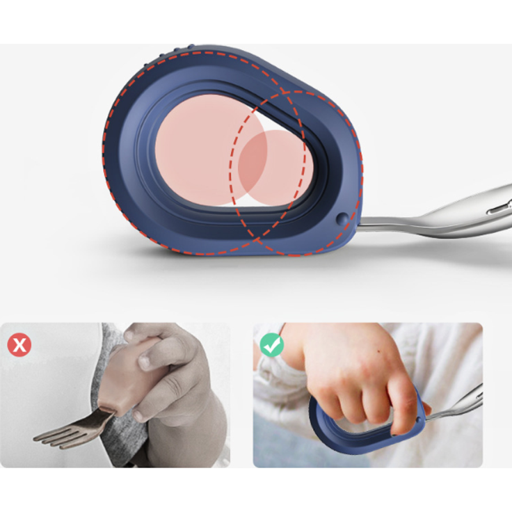 ABC Babygeschirr-Set aus Edelstahl 304, bestehend aus Babylöffel und -gabel, Silikon-Löffel- und -Gabelset mit kurzem Griff und Aufbewahrungsbox – Grün + Rosa – Bild 5