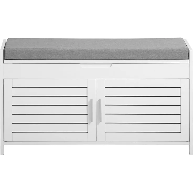 SoBuy FSR102-W Schuhbank, MDF, Lackiert, Weiß, 82 x 52,5 x 35 cm