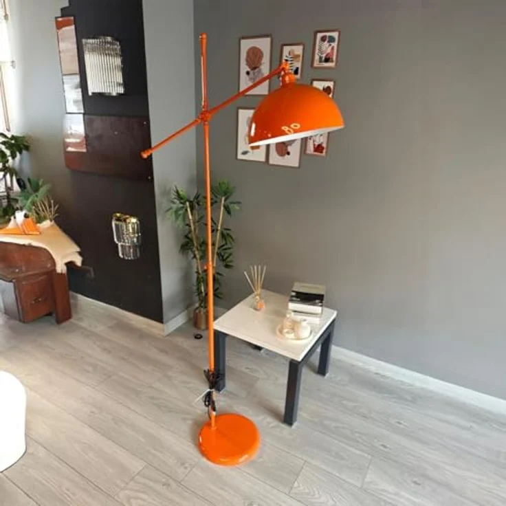 Bamyum Stehlampe Stehlampe aus Metall mit E27, verstellbarer Lampenschirm, ohne Leuchtmittel, E27, verstellbarer Lampenschirm, Stehluchte mit Ablage – Bild 2
