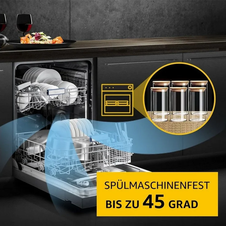 Simloveve Vorratsglas Vorratsgläser mit Deckel, 12er Set Vorratsdosen Glas, (12-tlg), mit Bambusdeckel, für Kaffeebohnen, Nüsse, Nudeln & Pasta – Bild 4