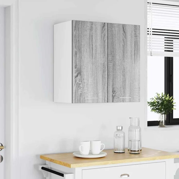 vidaXL Hängeschrank, Wandschrank für Küche, Küchenschrank mit viel Stauraum, Schwebeschrank Geschirrschrank Schrank, Grau Sonoma Holzwerkstoff – Bild 4