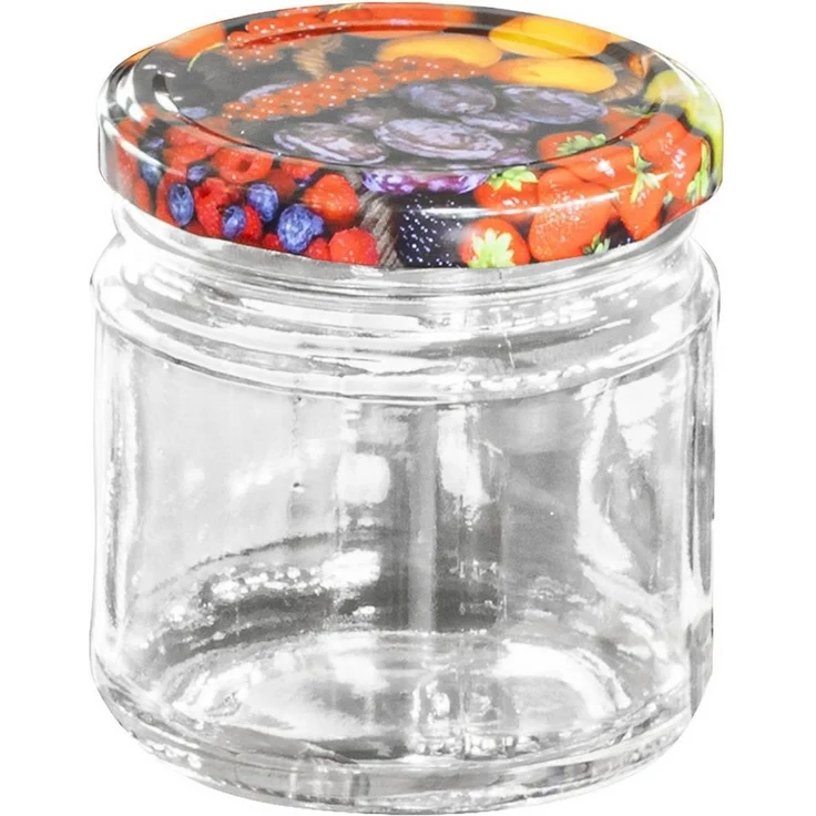 Casativo Einmachglas Sets Einmachgläser 210ml Sturzgläser mit Früchte-Deckel für Marmelade, Glas, (12-tlg, 6er-Set & 12er-Set & 18er-Set), 210ml Sturzgläser mit dekorativem Früchte-Schraubdeckel im Set – Bild 4