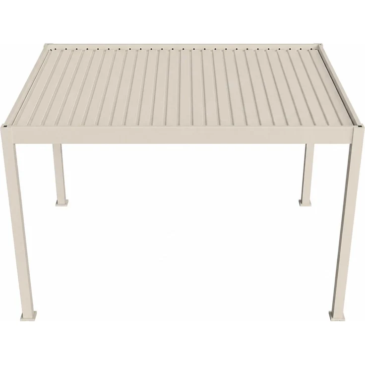 Weide E-Deluxe Plus elektrische Pergola Voll-Aluminium 3x4m mit Lamellendach Ivory Sand – Bild 2